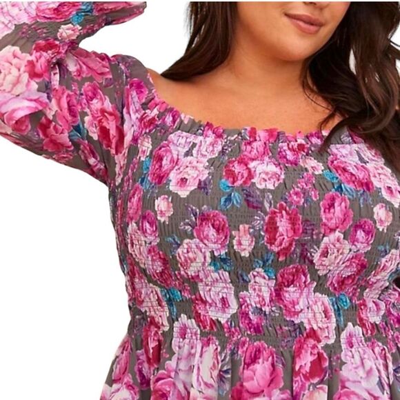 TORRID Crinkle Chiffon Off the in Shoulder Blouse NWT sz 3 - Picture 4 of 14